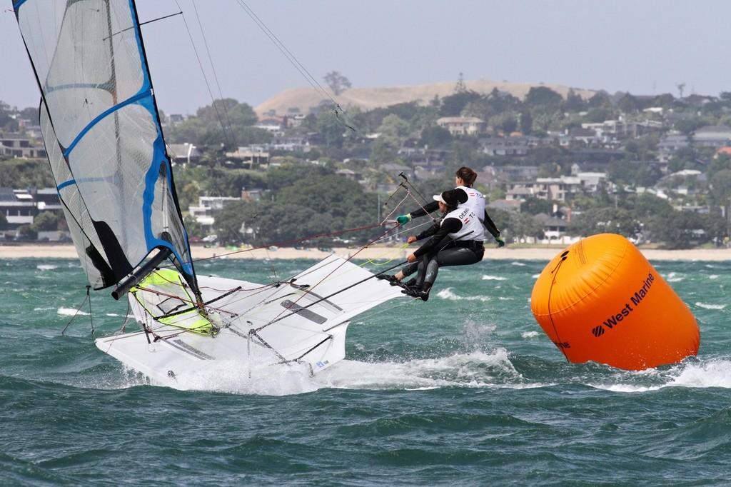 Womens 49er FX - Day 4, Oceanbridge Sail Auckland 2013 © Richard Gladwell www.photosport.co.nz